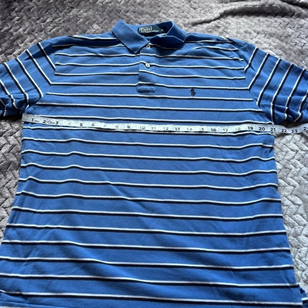 ⭐️⭐️⭐️Men’s Polo by Ralph Lauren baby blue navy striped polo size Medium